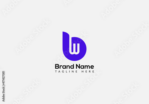 Abstract bw letter modern initial logo design