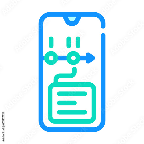 mobile app for planning color icon vector. mobile app for planning sign. isolated symbol illustration