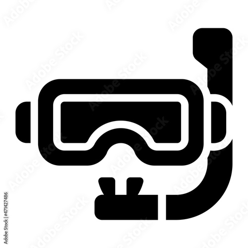 diving mask glyph icon