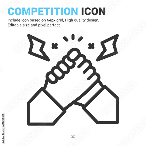 Competition icon vector with outline style isolated on white background. Vector illustration rivalry sign symbol icon concept for business, finance, industry, company, apps, web and all project