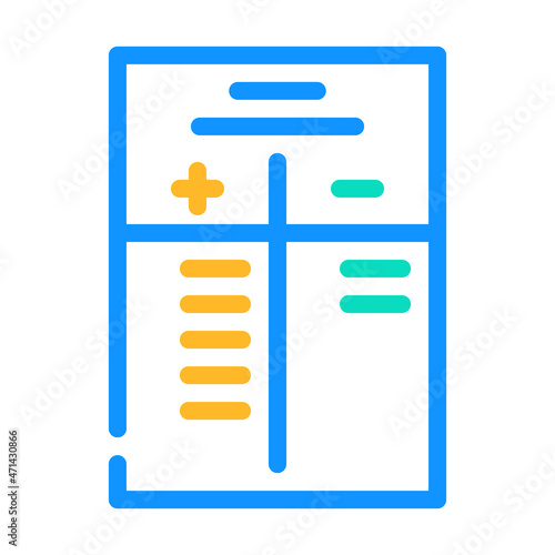 pros and cons color icon vector. pros and cons sign. isolated symbol illustration