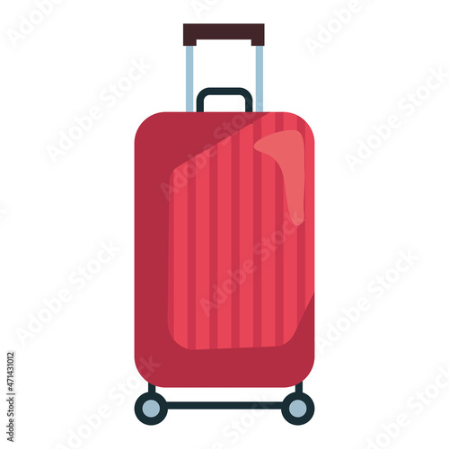 red suitcase travel