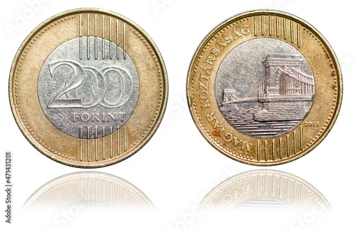 Obraz na płótnie Coin 200 Hungarian Forints. 2011