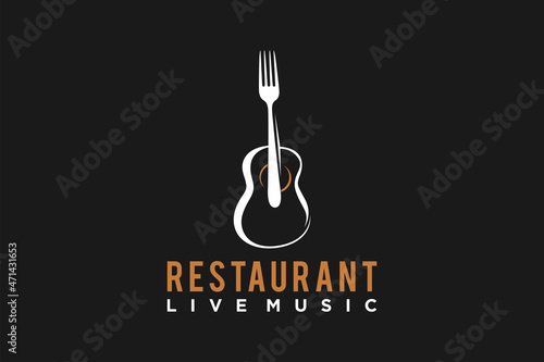 Fork Guitar Live Music Concert untuk Bar Cafe Restaurant Pub Nightclub logo
