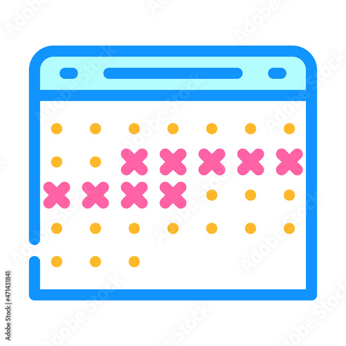 calendar planning color icon vector. calendar planning sign. isolated symbol illustration