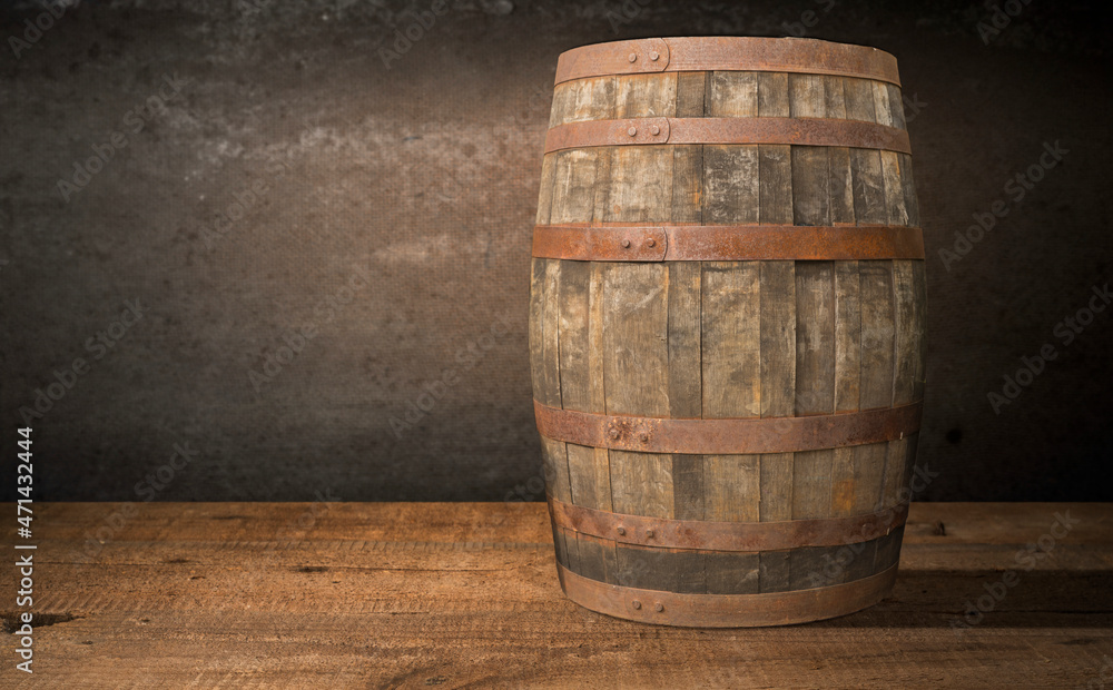 Wooden barrel for wine with steel ring. Clipping path included. Wooden barrel for wine with steel ring. Clipping path included.