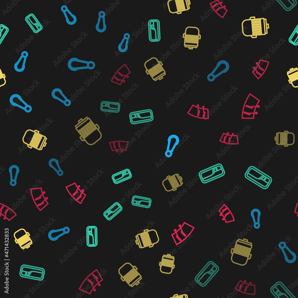 Set line Car door handle, , Electric engine and Windscreen wiper on seamless pattern. Vector Set line Car door handle, , Electric engine and Windscreen wiper on seamless pattern. Vector