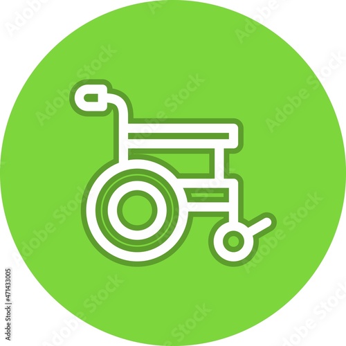 Wheelchair Line Circle Vector Icon Design