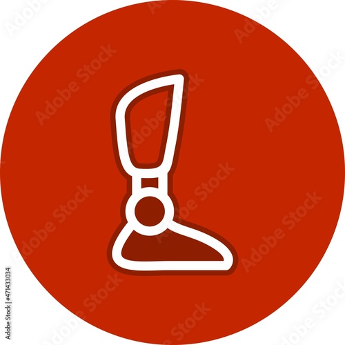 Prosthetics Line Circle Vector Icon Design