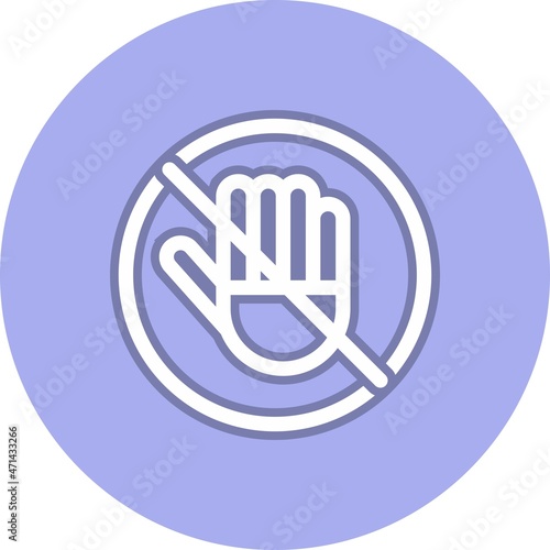 Halt Line Circle Vector Icon Design