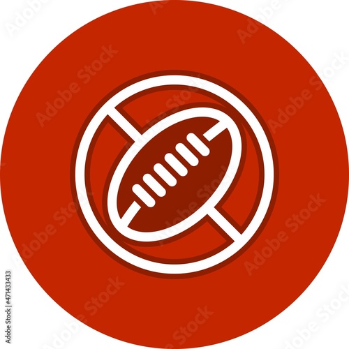 Rugby Line Circle Vector Icon Design