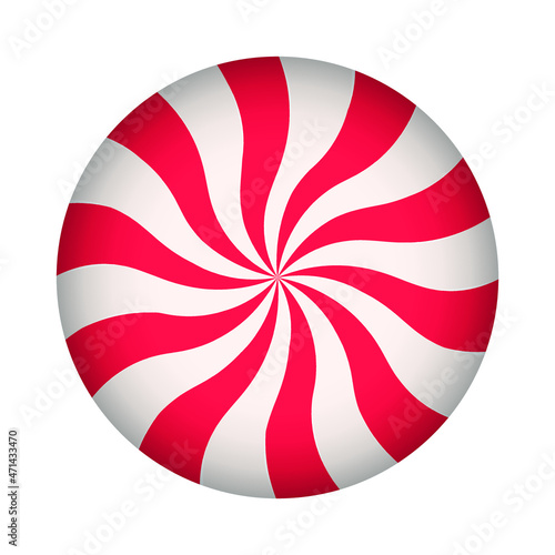 Sweet Candy Object. Strawberry and Cream Swirl 3D Illustration Isolated Vector