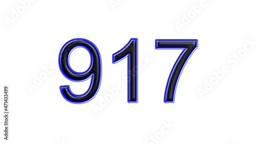 Free Download blue 917 number 3d effect white background - GFXLoad