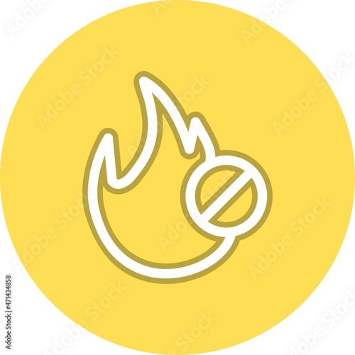 No Fire Line Circle Vector Icon Design