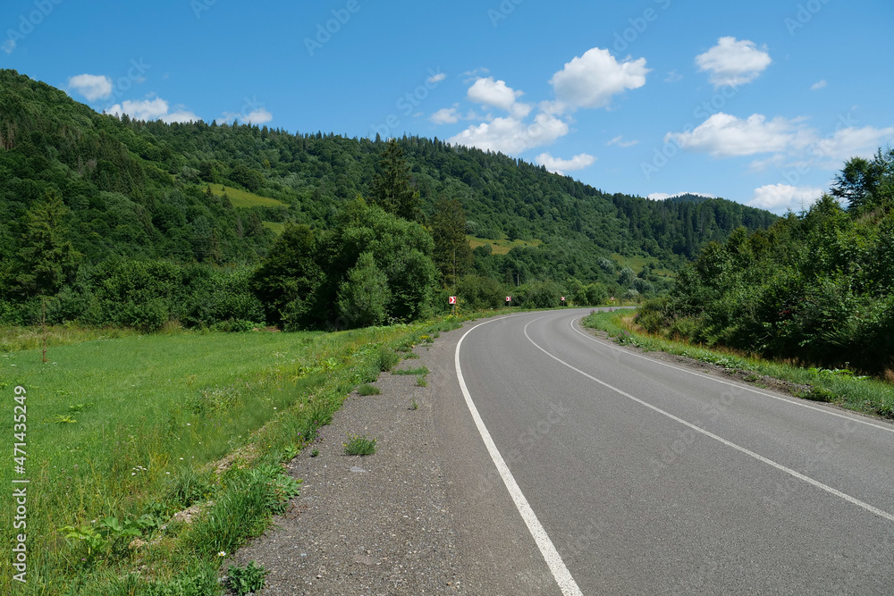 Road in beautiful Carpathian Mountains, Ukraine