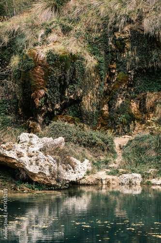 Aguallueve waterfall in the spanish town of Anento, Zaragoza (Aragon)