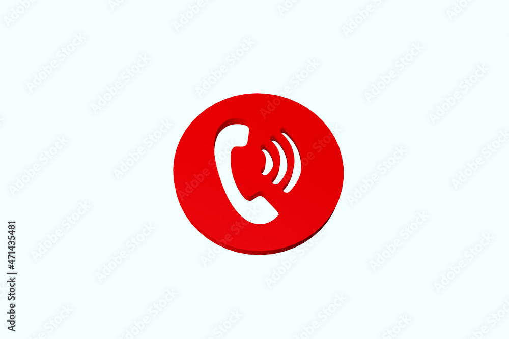 Phone icon for website mobile symbol. Service support hotline concept. 3d render illustration Phone icon for website mobile symbol. Service support hotline concept. 3d render illustration