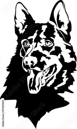 German Shepherd Dog Vector Portrait