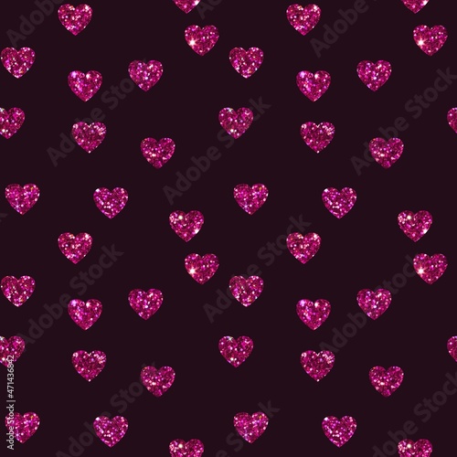Glitter seamless valentines hearts pattern for fabrics and textiles and packaging and gifts and cards and linens 