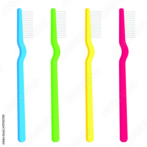 Vector Dental Toothbrush with Gel Paste.Daily Care for the Oral Cavity.Protection of Halitosis.Equipment for Clean and Fresh Teeth.Illustration for Design,Web,Graphic. Isolated on White Background.
