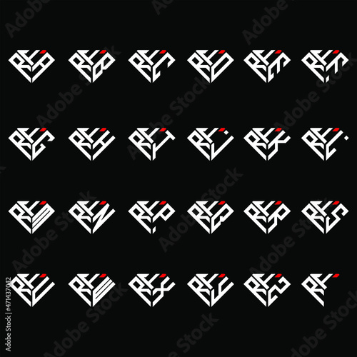 FRA to FRZ letter logo creative design, Multiple triple letter logo design