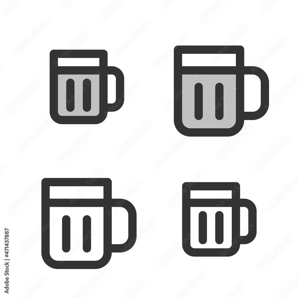 Vektorová grafika „Pixelperfect linear icon of beer mug built on two