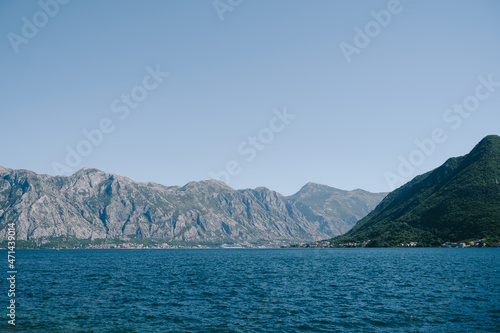 Mountains between the sky and the Bay of Kotor. View from Perast. Montenegro © Nadtochiy