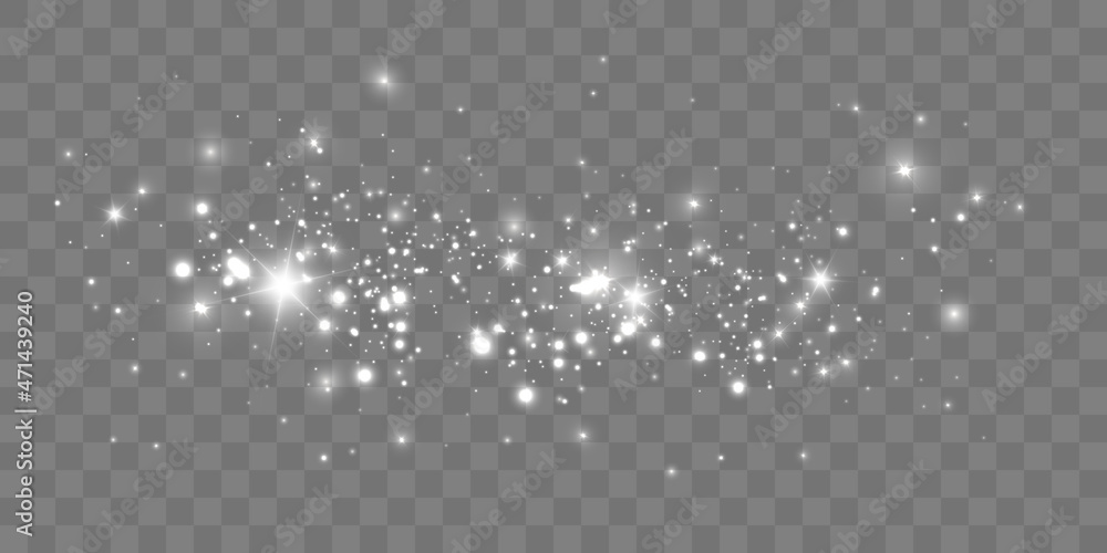 Glowing light effect with many glitter particles isolated on transparent background. Vector star cloud with dust. Glowing light effect with many glitter particles isolated on transparent background. Vector star cloud with dust.