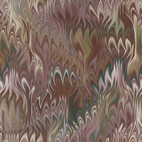 Seamless combed conch effect Turkish ebru marble surface pattern design for print. High quality illustration. Luxurious ancient art form. Wavy liquid fluid marbled book paper antique graphic design.