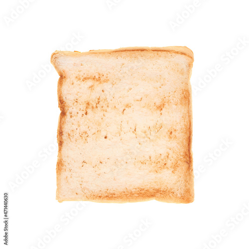 Slices toast bread on white background