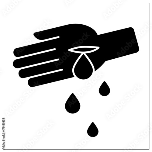 Anemia glyph icon. Disease symptoms. Blood loss. Bleeding, hemorrhage. Health protection concept. Filled flat sign. Isolated silhouette vector illustration
