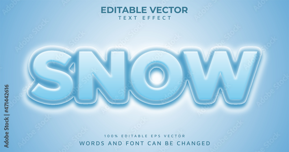 Snow 3d text style effect Editable Vector Snow 3d text style effect Editable Vector