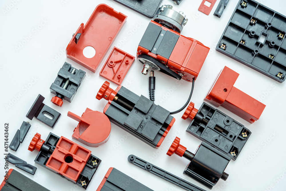 Fototapeta premium A set of parts for assembling a diy processing machine