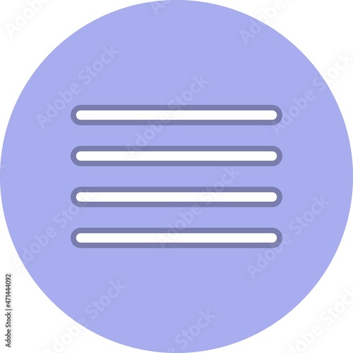 Justify Text Line Circle Vector Icon Design