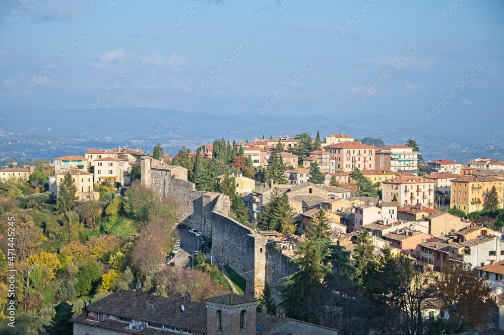Beautiful View from an Ancient Medieval Town in Umbria Italy