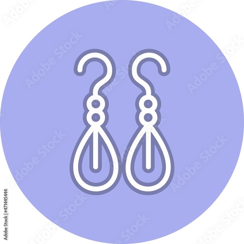 Earring Line Circle Vector Icon Design