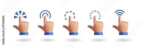 3d icon vector illustration - Touch or click icon stock vector design. 3d hand pointing icon design. Eps 10