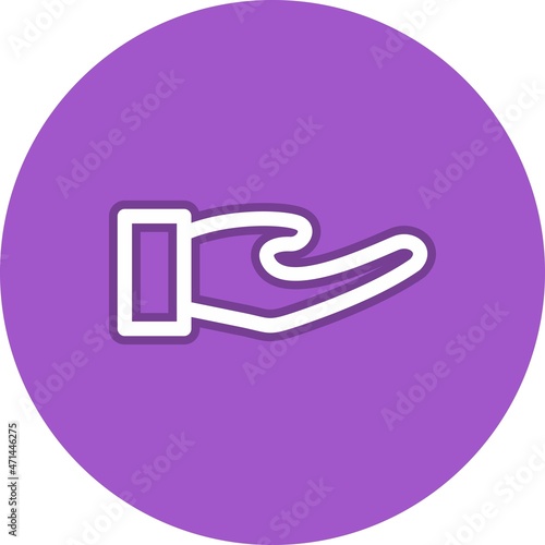 Hand Line Circle Vector Icon Design