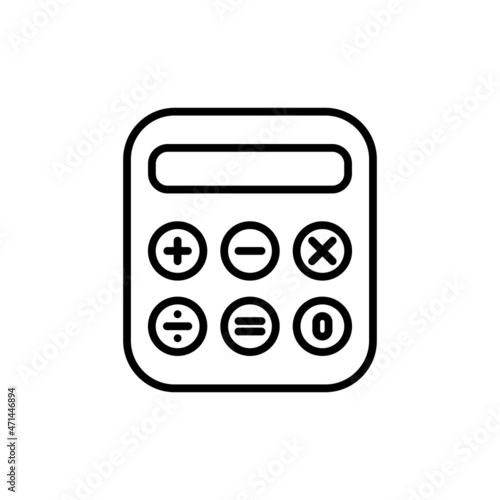 Calculator Line Circle Vector Icon Design