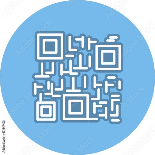 Qr code Line Circle Vector Icon Design