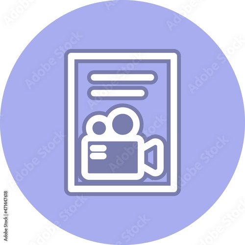 Vlog Line Circle Vector Icon Design