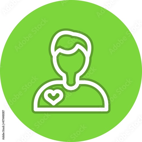 Boyfriend Line Circle Vector Icon Design