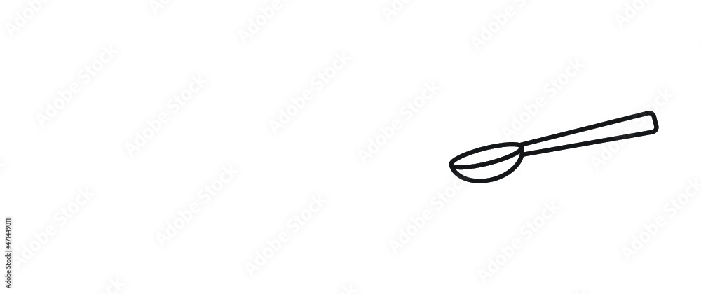 Metal spoon icon isolated modern outline on white background Metal spoon icon isolated modern outline on white background