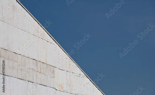 Corrugated structure against blue sky