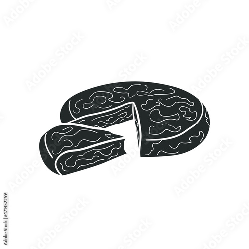 Omelette Icon Silhouette Illustration. Egg Food Vector Graphic Pictogram Symbol Clip Art. Doodle Sketch Black Sign.