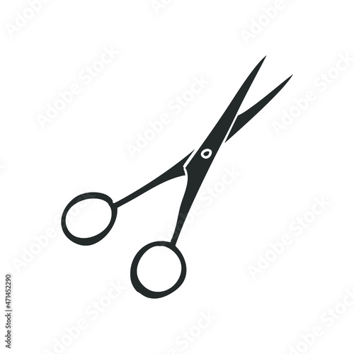 Medical Scissors Icon Silhouette Illustration. Operation Instrument Vector Graphic Pictogram Symbol Clip Art. Doodle Sketch Black Sign.