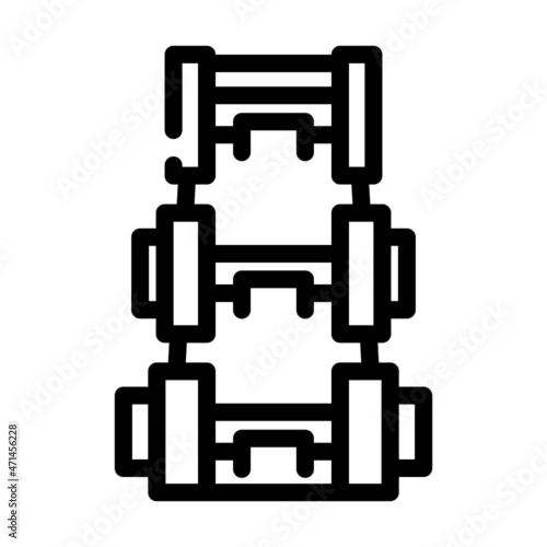 dumbbells gym equipment line icon vector. dumbbells gym equipment sign. isolated contour symbol black illustration