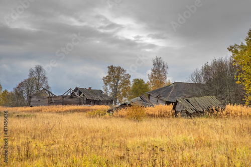 Abandoned Kuchepalda village in Kargopol district. Arkhangelsk oblast. Ruusia