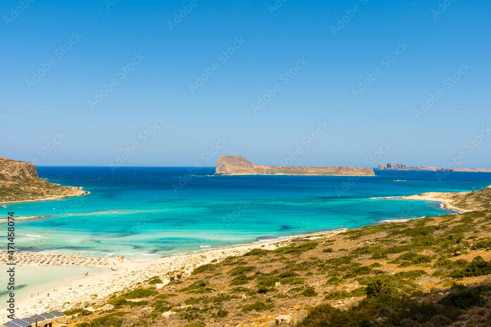 Blue lagoon in Ballos, Crete, Greece Blue lagoon in Ballos, Crete, Greece