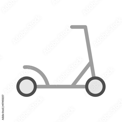 Kick Scooter Flat Gray Circle Vector Icon Design